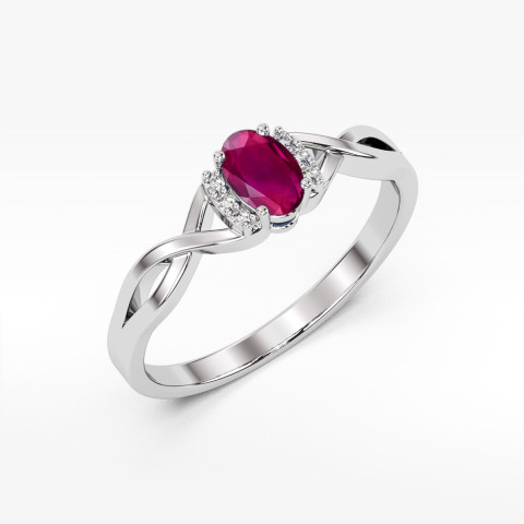 Pierścionek PV-073 Rodolit 0,50ct białe złoto