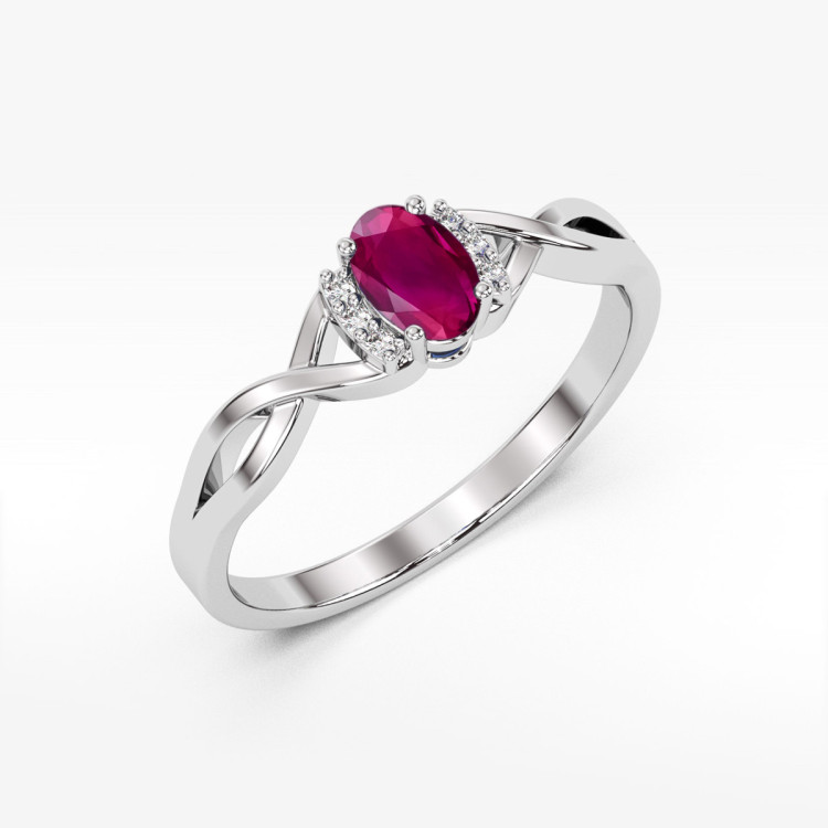 Pierścionek PV-073 Rodolit 0,50ct białe złoto