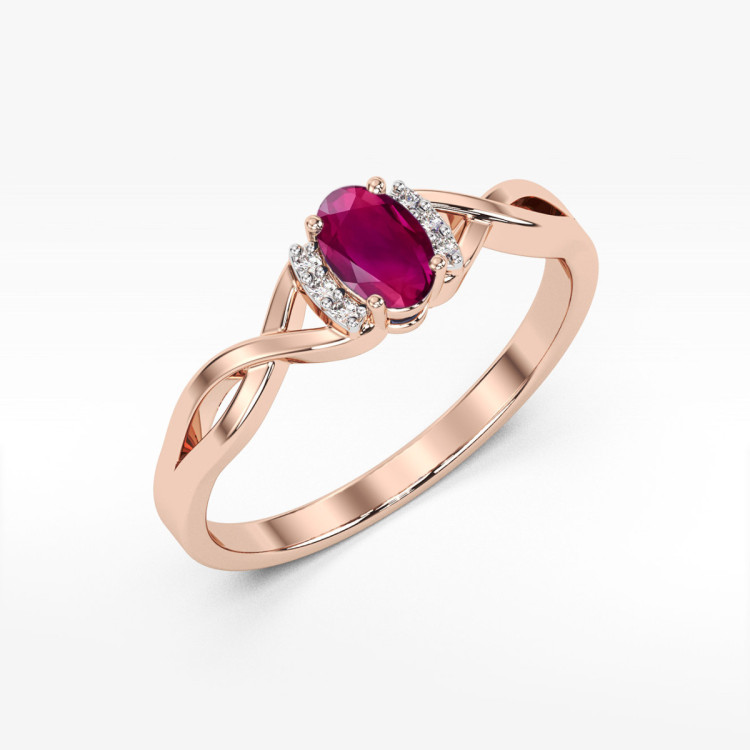 Pierścionek PV-073 Rodolit 0,50ct różowe złoto