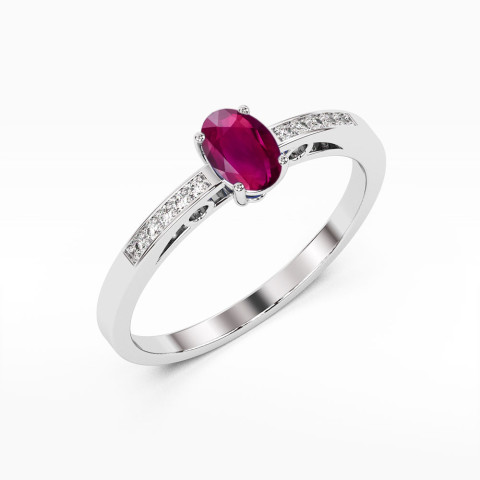 Pierścionek PV-179 Rodolit 0,50ct białe złoto