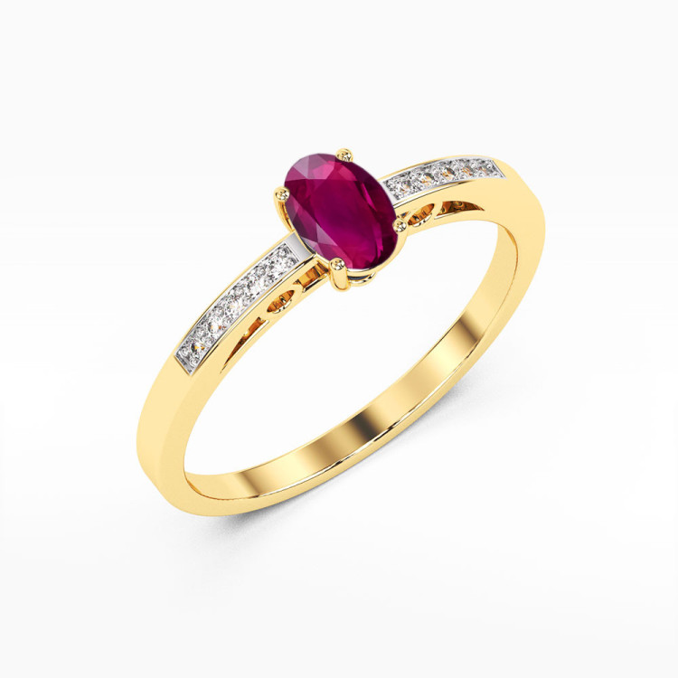 Pierścionek PV-179 Rodolit 0,50ct żółte złoto