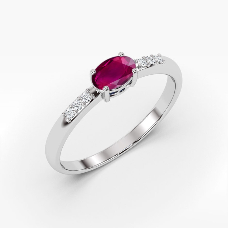 Pierścionek PV-197 Rodolit 0,50ct białe złoto