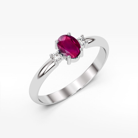 Pierścionek z białego złota z rodolitem - próba 585 0,58CT PV-063.B3.RHR.01