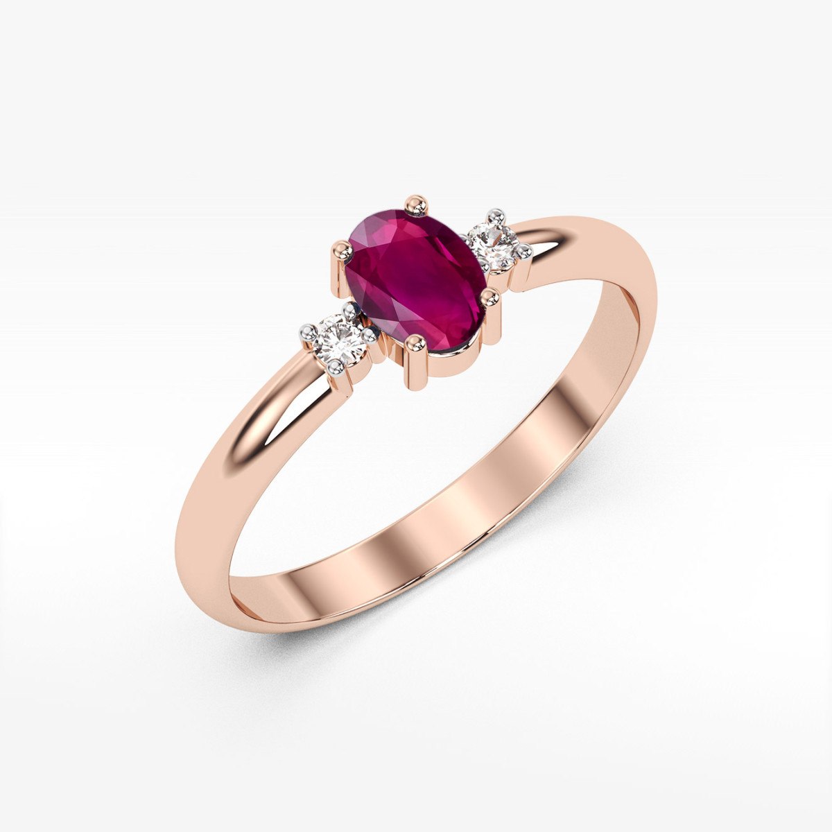 Pierścionek z różowego złota z rodolitem - próba 585 0,58CT PV-063.R3.RHR.01