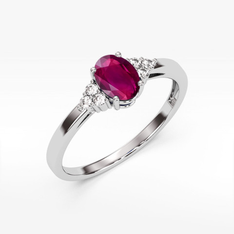 Pierścionek PV-108 Rodolit 0,50ct białe złoto