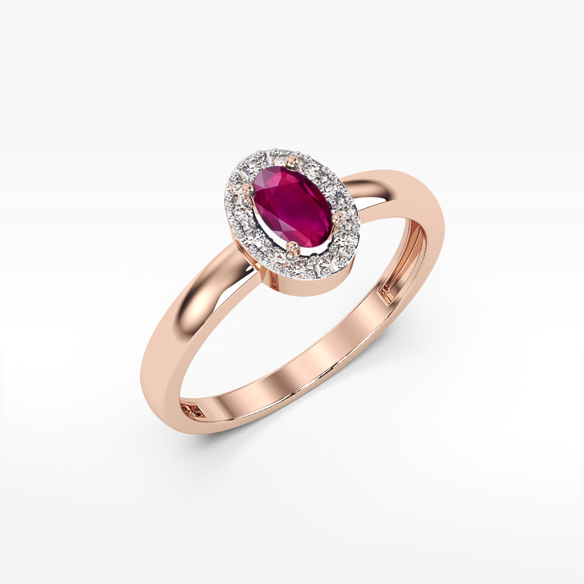 Pierścionek z różowego złota z rodolitem - próba 585 0,58CT PV-109.R3.RHR.01