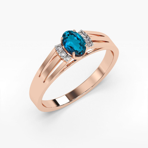 Pierścionek z różowego złota z topazem London Blue - próba 585 0,552CT PV-071.R3.TOL.01