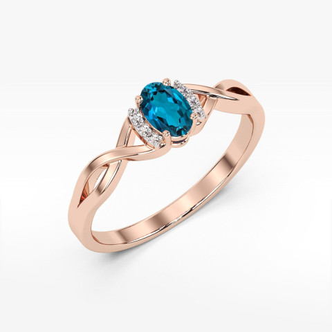 Pierścionek PV-073 Topaz London Blue 0,50ct różowe złoto