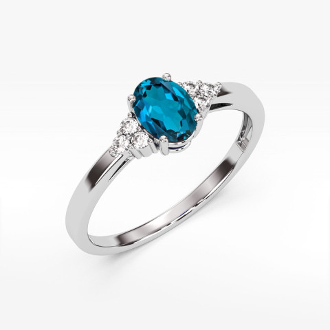 Pierścionek PV-108 Topaz London Blue 0,50ct białe złoto