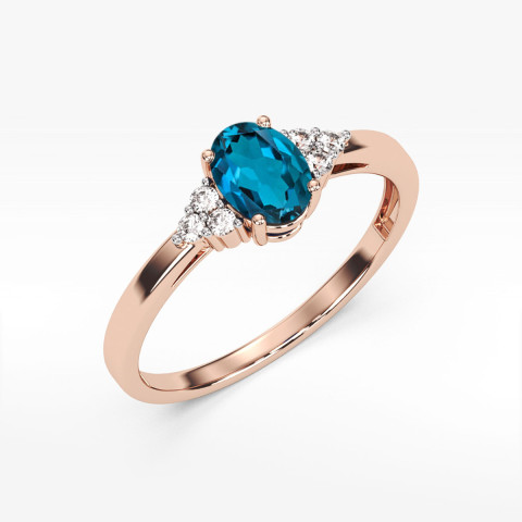 Pierścionek PV-108 Topaz London Blue 0,50ct różowe złoto