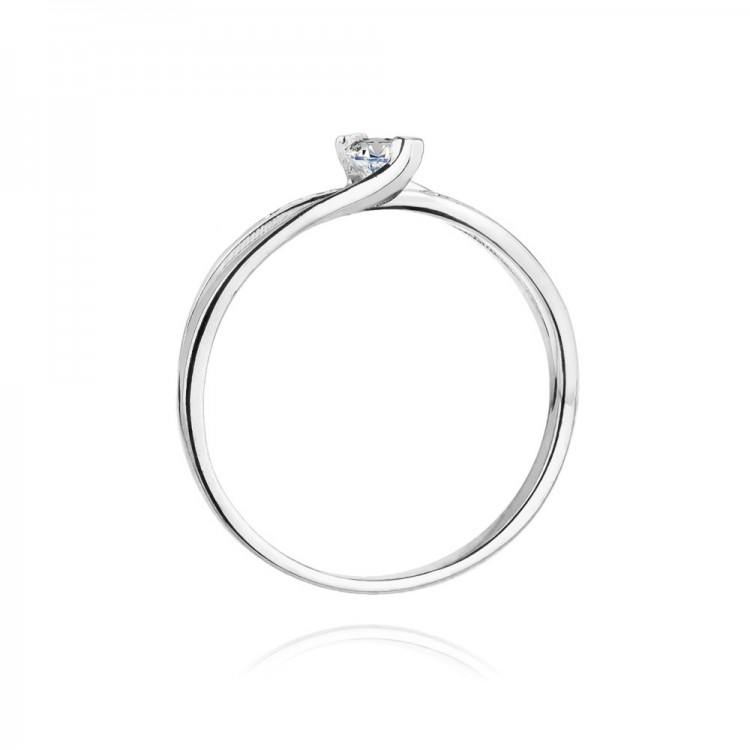 Pierścionek z białego złota z diamentami  - próba 585 0,13CT W-415B