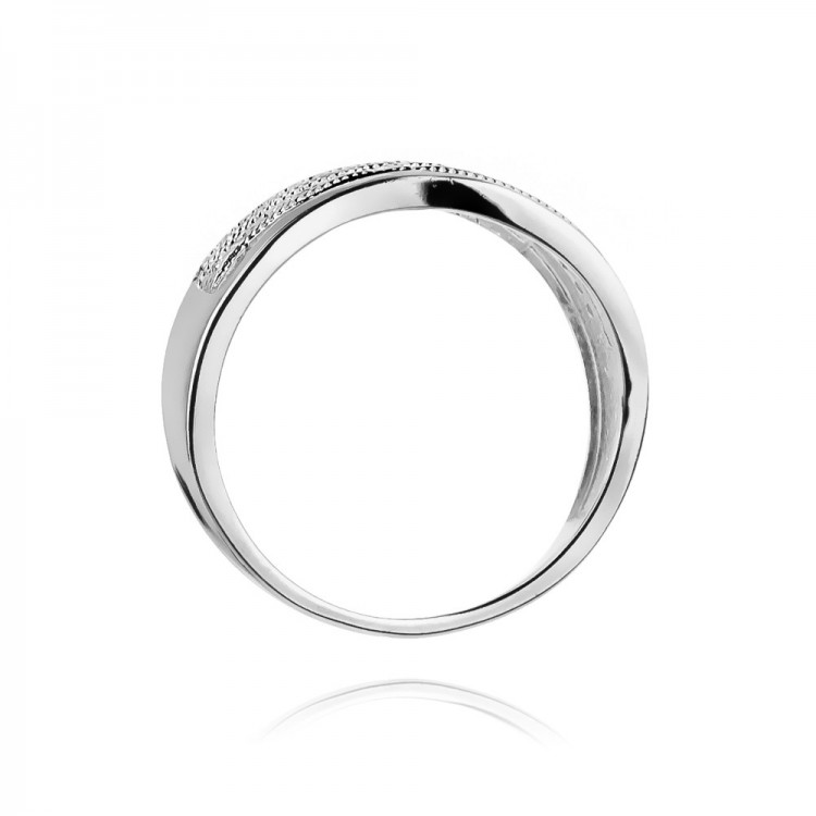 Pierścionek z białego złota z diamentami  - próba 585 0,18CT W-416B