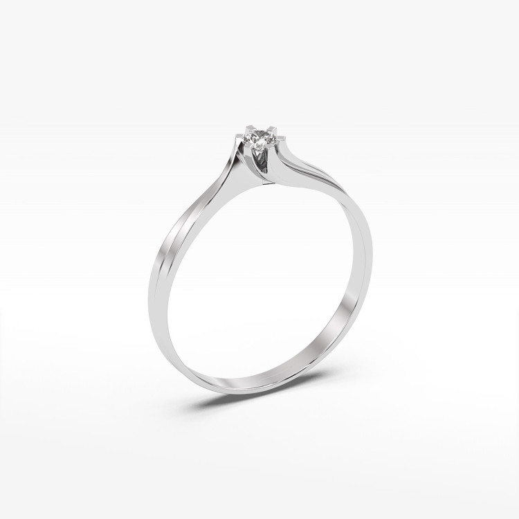 Pierścionek z białego złota z diamentem laboratoryjnym - próba 585 0,10CT PV-039.B3.LDW.01