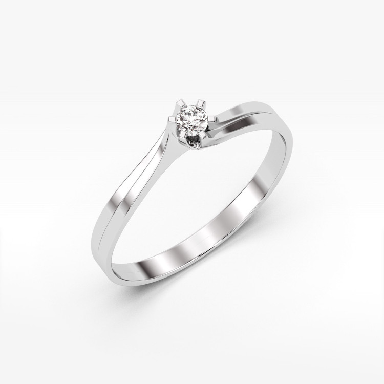 Pierścionek z białego złota z diamentem laboratoryjnym - próba 585 0,10CT PV-039.B3.LDW.01