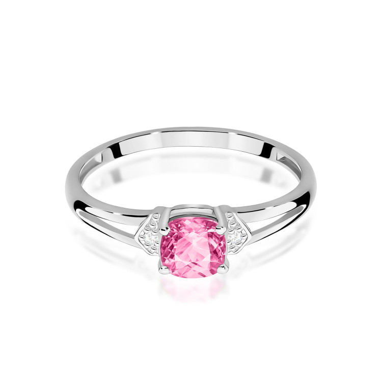 Pierścionek PV-040 Różowy Topaz 0,65ct białe złoto