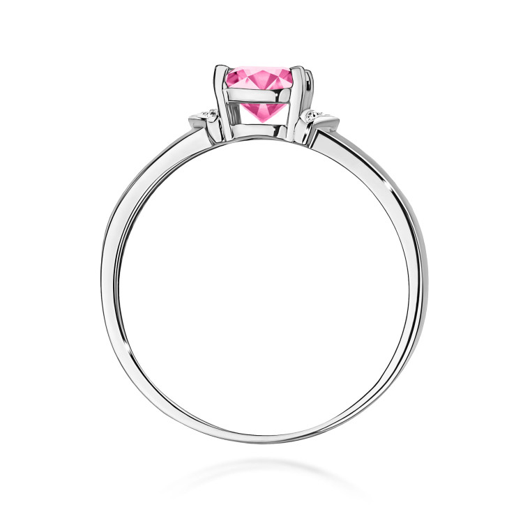 Pierścionek PV-040 Różowy Topaz 0,65ct białe złoto