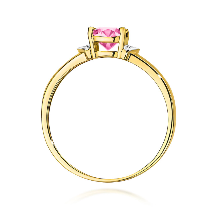 Pierścionek PV-040 Różowy Topaz 0,65ct żółte złoto