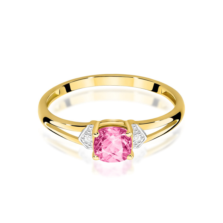 Pierścionek PV-040 Różowy Topaz 0,65ct żółte złoto