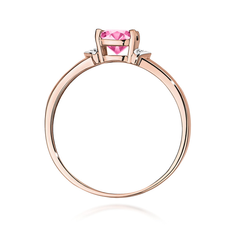 Pierścionek PV-040 Różowy Topaz 0,65ct różowe złoto