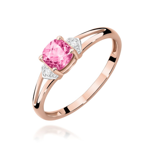 Pierścionek PV-040 Różowy Topaz 0,65ct różowe złoto