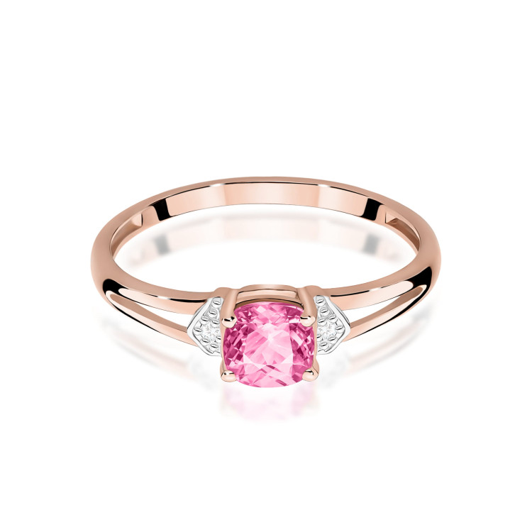 Pierścionek PV-040 Różowy Topaz 0,65ct różowe złoto