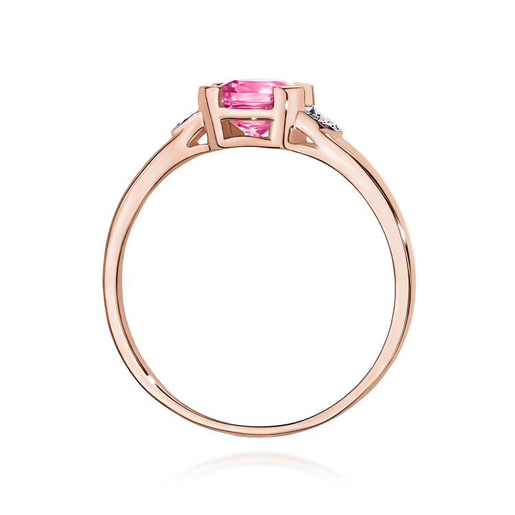 Pierścionek PV-041 Różowy Topaz 1,10ct różowe złoto