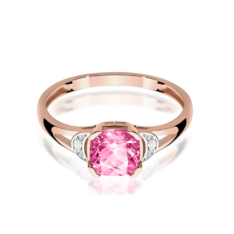 Pierścionek PV-041 Różowy Topaz 1,10ct różowe złoto