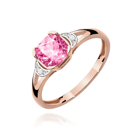 Pierścionek PV-041 Różowy Topaz 1,10ct różowe złoto
