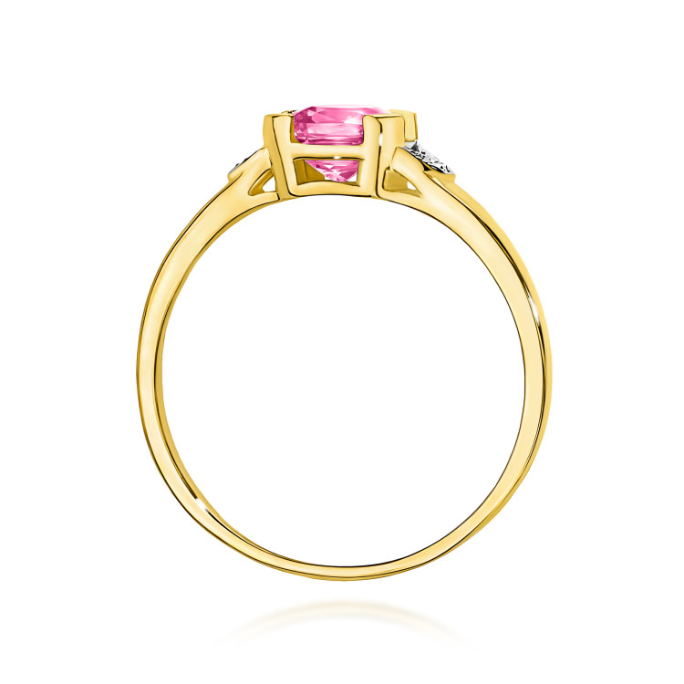 Pierścionek PV-041 Różowy Topaz 1,10ct żółte złoto