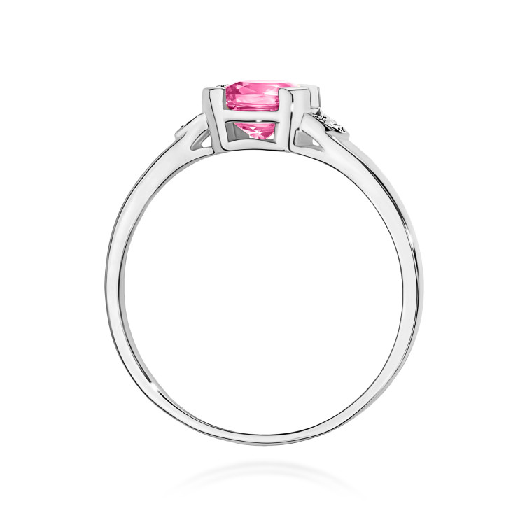 Pierścionek PV-041 Różowy Topaz 1,10ct białe złoto