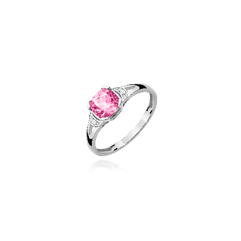 Pierścionek PV-041 Różowy Topaz 1,10ct białe złoto
