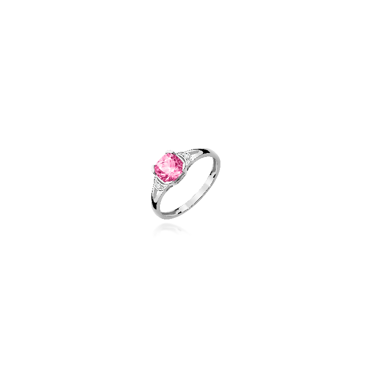 Pierścionek PV-041 Różowy Topaz 1,10ct białe złoto