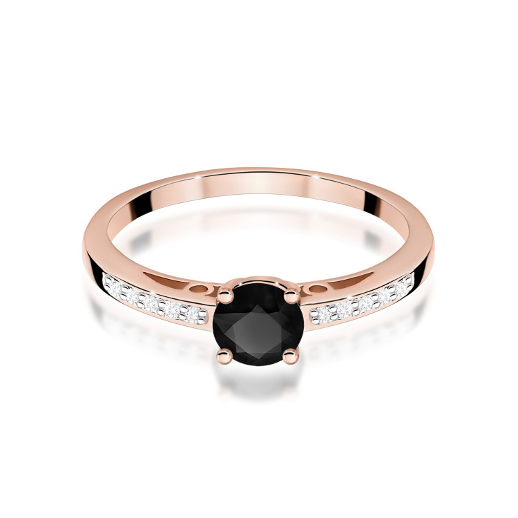 Pierścionek pv-057 Czarny Diament 0,50ct różowe złoto