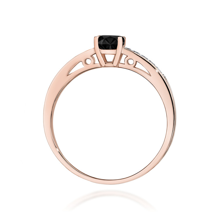 Pierścionek pv-057 Czarny Diament 0,50ct różowe złoto