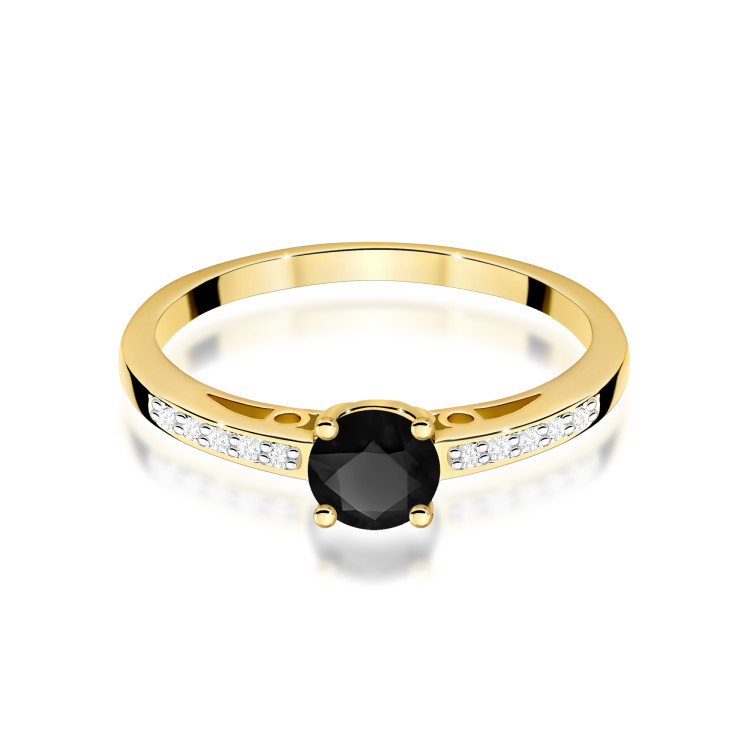 Pierścionek pv-057 Czarny Diament 0,50ct żółte złoto