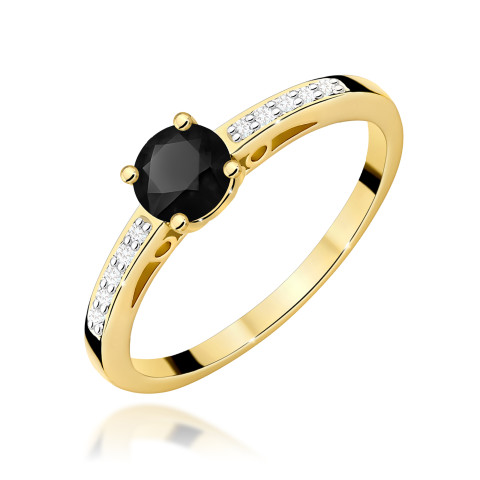 Pierścionek pv-057 Czarny Diament 0,50ct żółte złoto