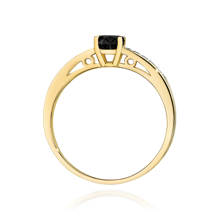 Pierścionek pv-057 Czarny Diament 0,50ct żółte złoto