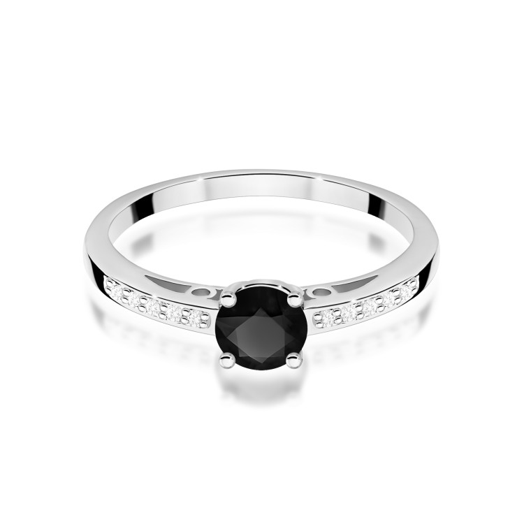 Pierścionek pv-057 Czarny Diament 0,50ct białe złoto
