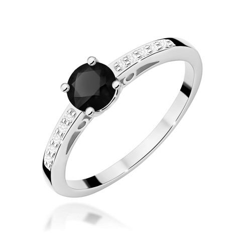 Pierścionek pv-057 Czarny Diament 0,50ct białe złoto