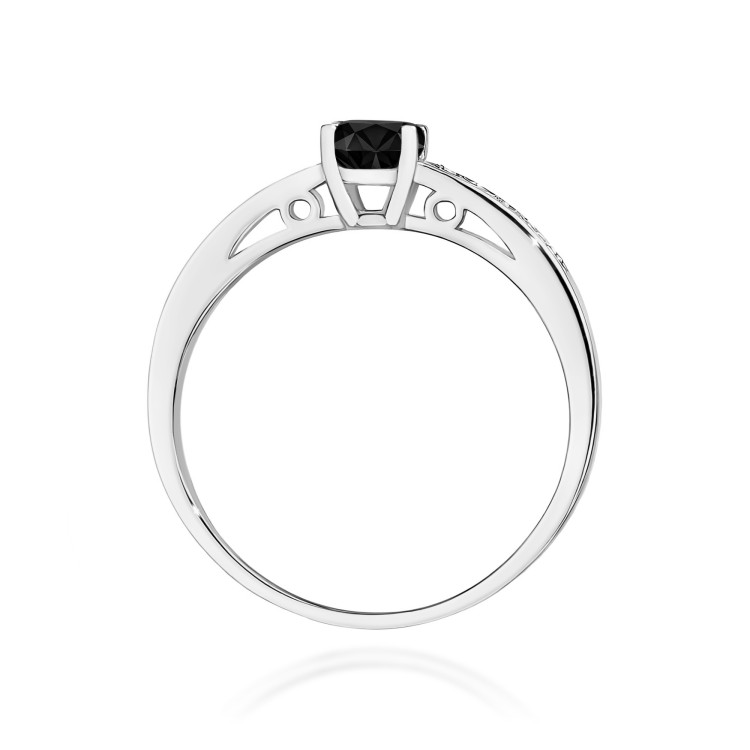 Pierścionek pv-057 Czarny Diament 0,50ct białe złoto