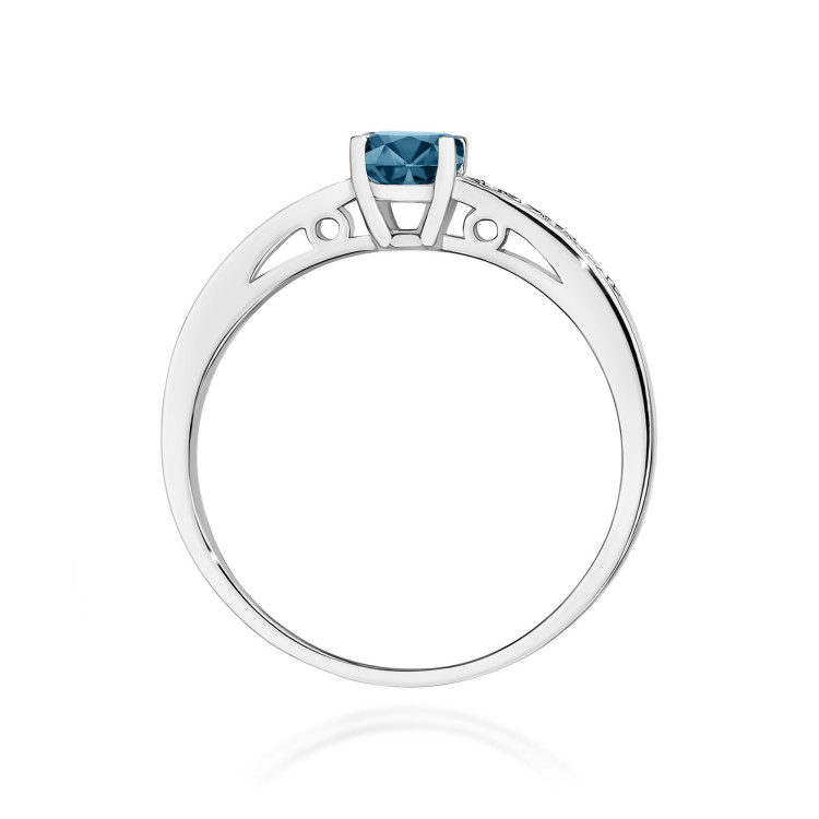 Pierścionek pv-057 Topaz London Blue 0,50ct białe złoto