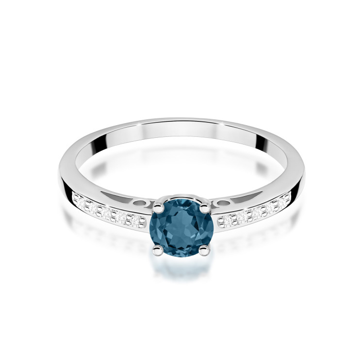 Pierścionek pv-057 Topaz London Blue 0,50ct białe złoto