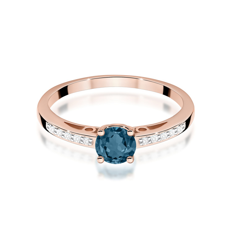 Pierścionek pv-057 Topaz London Blue 0,50ct różowe złoto