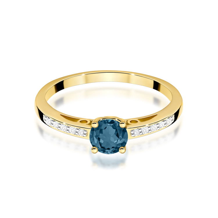 Pierścionek pv-057 Topaz London Blue 0,50ct żółte złoto
