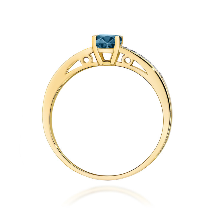 Pierścionek pv-057 Topaz London Blue 0,50ct żółte złoto