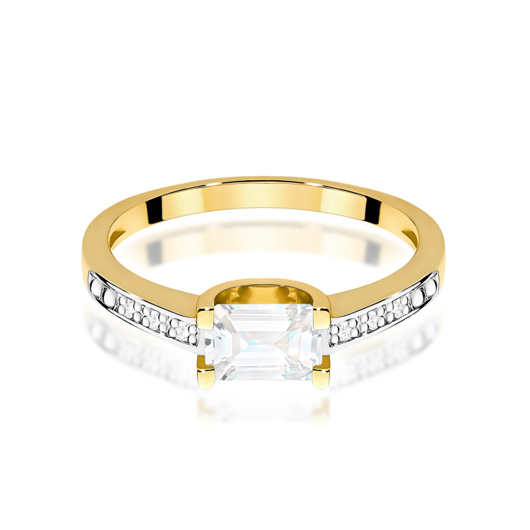 Pierścionek pv-058 Diament Laboratoryjny 0,60ct żółte złoto