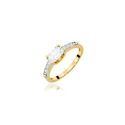 Pierścionek pv-058 Diament Laboratoryjny 0,60ct żółte złoto