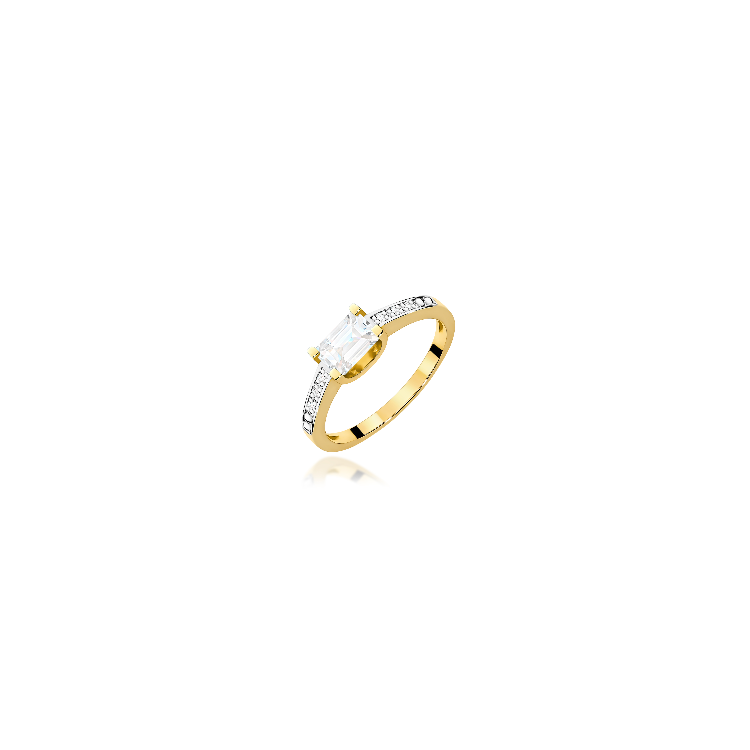 Pierścionek pv-058 Diament Laboratoryjny 0,60ct żółte złoto