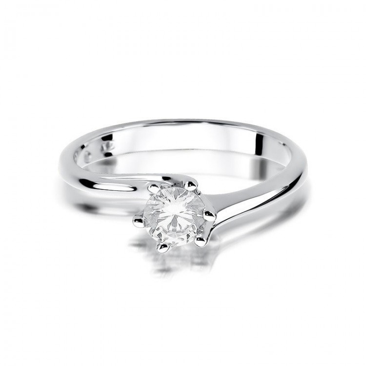 Pierścionek z białego złota z diamentem - próba 585 0,50CT W-423B