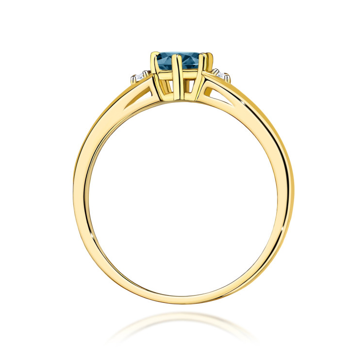 Pierścionek PV-068 Topaz London Blue 0,50ct żółte złoto